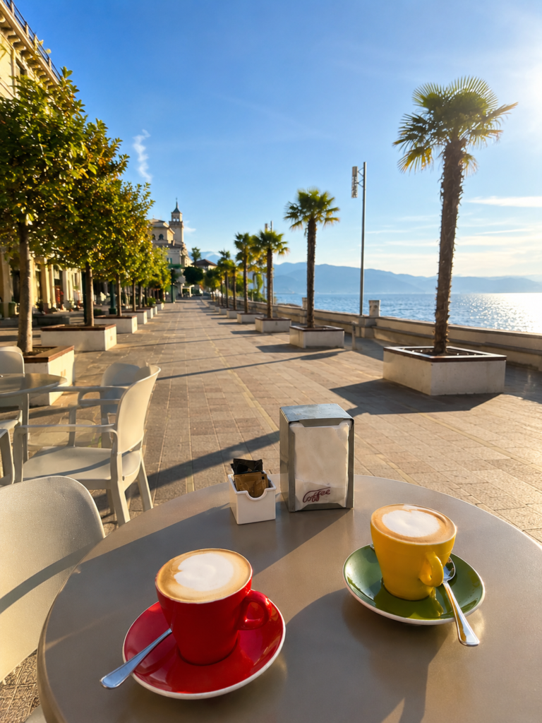 Morning cappuccino in Gardone Riviera